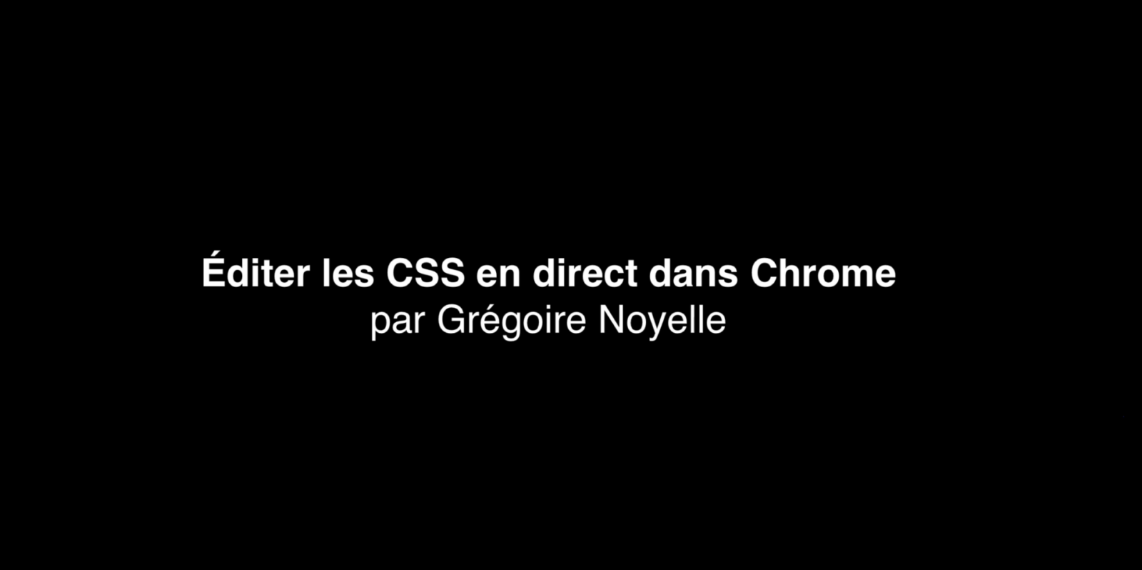 Editer le CSS en direct dans Chrome